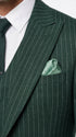 Men’s Hunter Green Pinstripe 3-Piece Suit – Vintage Wedding, Prom and Formal Suit with Matching Vest