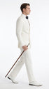 Men’s Ivory Double-Breasted Tuxedo – Vintage Wedding, Prom and Black-Tie Formal Suit off white cream