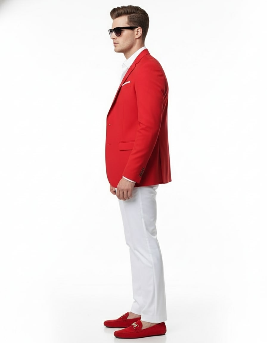 open lace back dress Mens Red Blazer and White Pants Set – Stylish Casual Dress Outfit For –  OvercoatUSA