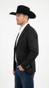 Men’s Black Western Blazer – Embroidered Cowboy Sport Coat with Western Yoke for Rodeo & Country Wear