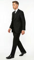 Tiglio Mens Black 3 Piece Suit – Single Button Classic Fit Pleated Wide Leg Pants Formal Business Church Suit - 100% Wool