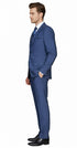 Mens Indigo Navy Blue Windowpane Check Suit – Classic 2-Piece Formal Business and Wedding Wear Set in Cobalt Blue