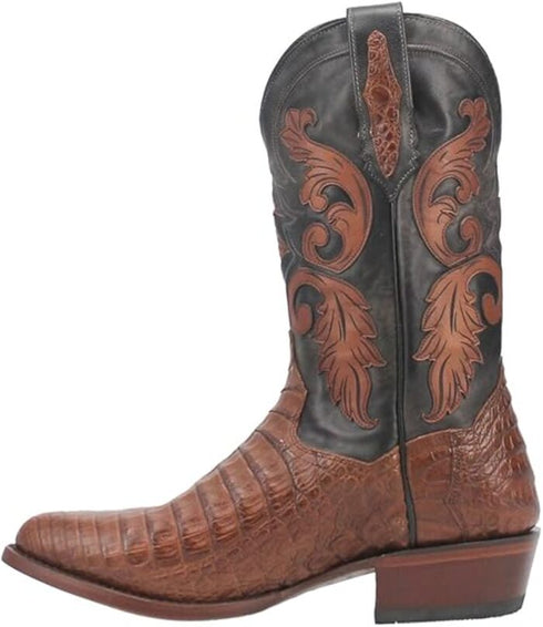 Dan Post Men's Socrates Genuine Caiman Belly Round Toe Boots - Bay Apache