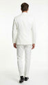 Mens White Wedding Tuxedo Suit – Formal Groom Suit Set Classic Dinner Jacket + White Tuxedo Shirt + Black Bow Tie
