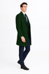 Mens Dark Green Wool Overcoat – Classic Long Coat for Formal and Casual Style