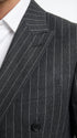 Mens Charcoal Gray Pinstripe Double Breasted Blazer Sport Coat – Classic Formal Business Jacket for Office and Smart Casual Wear
