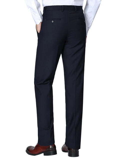 Dress Pants Regular Leg Un-Hemmed Bottoms in Dark Navy