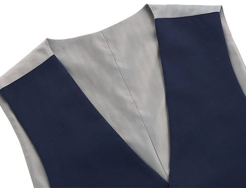 Vanderbilt Collection - Classic Dress Vest 5 Buttons Regular Fit In Navy