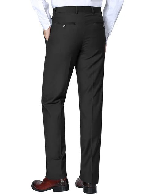 Dress Pants Regular Leg Un-Hemmed Bottoms in Black