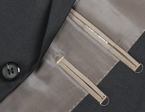 (38R, 38S) 100% Virgin Wool Regular Fit Black Suit