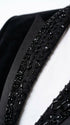 Men’s Black Velvet Western Blazer – Rhinestone Formal Cowboy Sport Jacket Removable Rhinestone Glitter Lapel