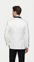 Men’s White Dinner Jacket Disco Blazer 1980s Sequin Style Jacket – Black Lapel Party Blazer, Formal Masquerade Club Wear Paisley Fabric + Bowtie
