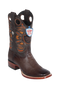 Wild West Botas de Panza de Avestruz Horma Square Toe Faded Brown