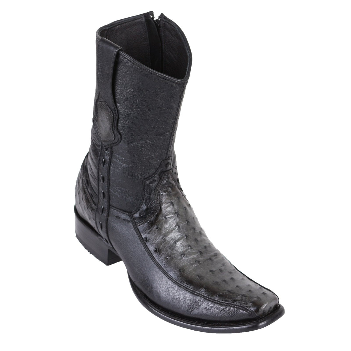 Men's King Exotic Ostrich Boots Dubai Toe Handcrafted Faded Gray  (4790338) main image 1