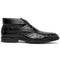Zelli Marco Genuine Ostrich Quill Lace-Up Chukka Boots in Black