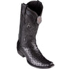 Los Altos Mens Black Ostrich Boots