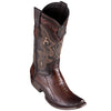 Brown ostrich leg cowboy boot