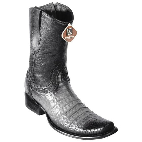 Men's King Exotic Fuscus Caiman Belly Boots With Inside Zipper Handcrafted Faded Gray (479B8238)