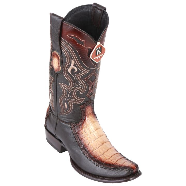 Men's King Exotic Python Boots With Deer Dubai Toe Handcrafted Rustic Cognac (479F5788) main image 1