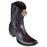 Men's King Exotic Caiman Belly Boots With Deer Dubai Toe Handmade Black Cherry (479BF8218)