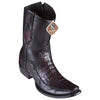 Men's King Exotic Caiman Belly Boots With Deer Dubai Toe Handmade  Black Cherry (479BF8218)