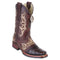 Men's King Exotic Caiman Belly Boots With Saddle Vamp Handmade Burnished Brown (48118207)