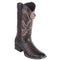 Men's King Exotic Wide Square Toe Caiman Belly Boots Handcrafted Burnished Brown (48228216)