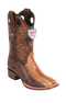 Wild West Botas de Pata de Avestruz Horma Square Toe Miel