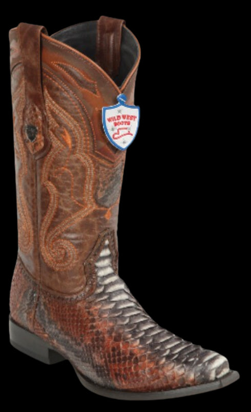 Bota de Pitón Original Horma Punta Recortada Wild West