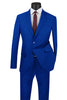 Mens Basic 2 Button Classic Fit Poplin Suit in Royal
