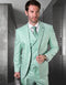 Mens Ticket Pocket Peak Lapel Double breasted Vest 100% Wool Tom Ford Style Modern Fit in Color "Mint" By Statement