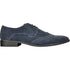 Bravo Mens Vegan Suede Wedding & Prom Wingtip Lace Up Dress Shoe in Navy Blue