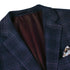 Wool Blend Regular Fit Stretch Checked Blazer in Navy