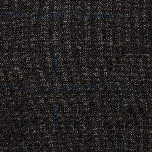 Wool Blend Regular Fit Checked Blazer in Brown