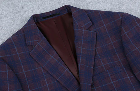 Slim Fit Blazer Glen Plaid in Blue
