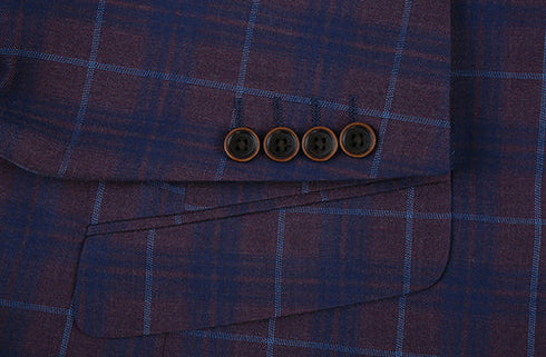 Slim Fit Blazer Glen Plaid in Blue