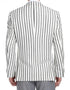Black Striped Linen Blend Slim Fit 2 Button Blazer