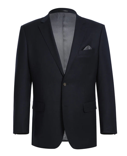 Wool Regular Fit Blazer Solid Color in Midnight Navy