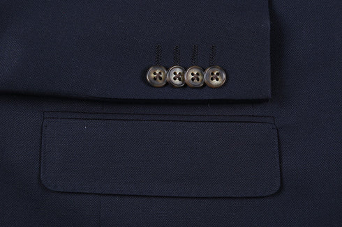 Wool Regular Fit Blazer Solid Color in Midnight Navy