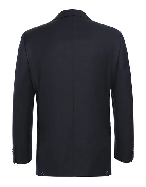 Wool Regular Fit Blazer Solid Color in Midnight Navy