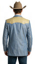 Men’s Steel - Light Blue and Bone Color Western Cowboy Blazer – Shiny Country Style Dress Jacket for Rodeo Saco De Hombre Vaquero