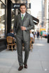 Men’s Olive Green 3-Piece Suit – Classic Fit with Vest and Tie Pleated Pants Three Buttons