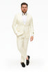 Men’s Ivory Floral Embroidered Tuxedo Jacket – Elegant Wedding and Party Blazer in Cream Color With Ivory Pants