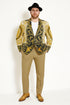 Men’s Black and Gold Baroque Blazer with Matching Pants, Hat, and Shoes – Luxury Party and Wedding Outfit Set