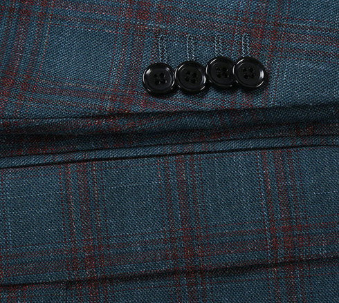 Regular Fit Wool & Linen Windowpane Blazer