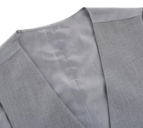 Vanderbilt Collection - Classic Dress Vest 5 Buttons Regular Fit In Gray