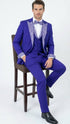 Men’s Purple and white sivler lapel Embellished Tuxedo Suit – Formal Wedding, Prom, and Gala Outfit Mardi Gras