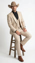 Men’s Tan Cowboy Suit – Western Formal Two Piece Suit for Weddings, Champaign Sand Color