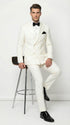 Men’s ivory Cream Double Breasted Suit – Classic Formal Tuxedo Style Suit for Weddings off White Color