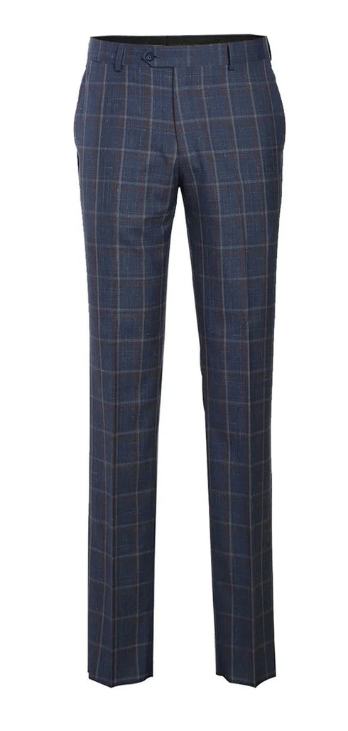 English Laundry 2-Piece Check Wool Linen Blend Slim Fit Suit